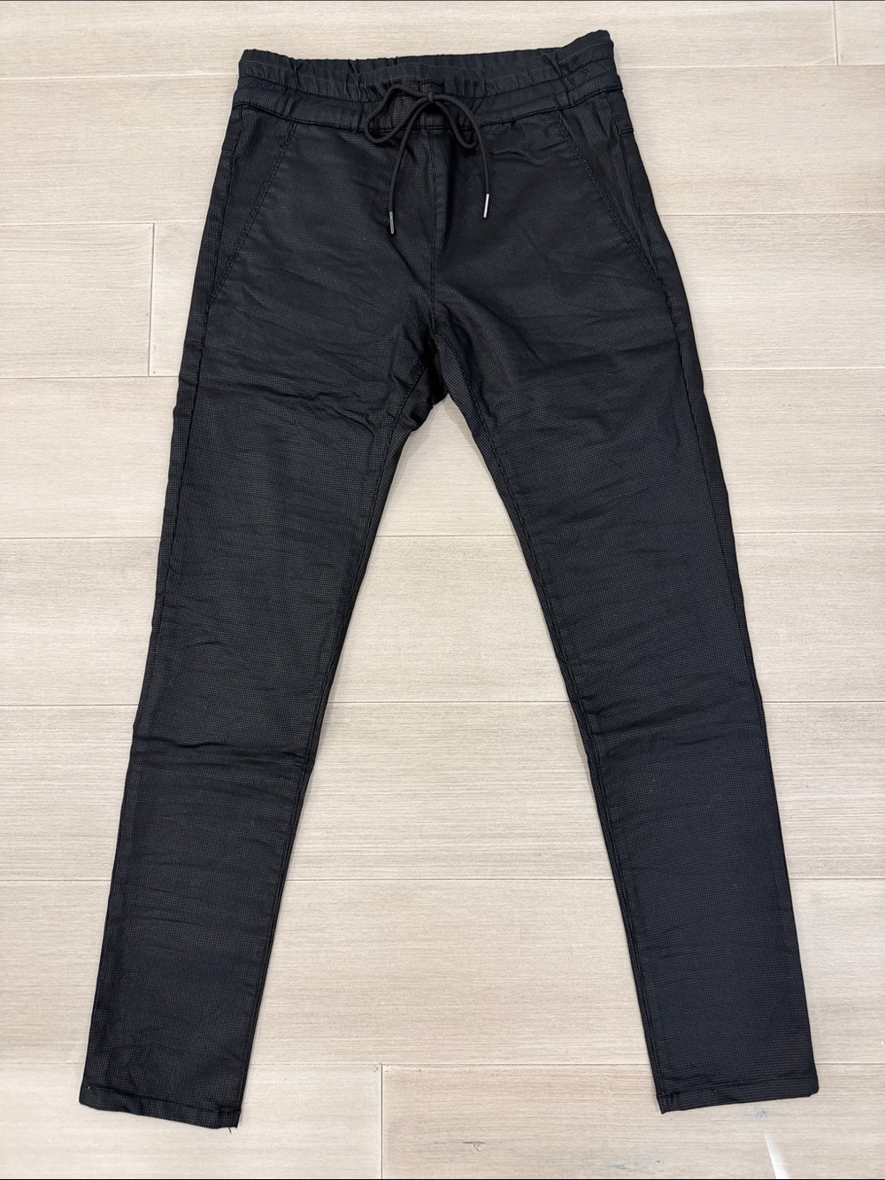 Women’s Bevy Flog Dafna Black Check Drawstring Pants - Size 25